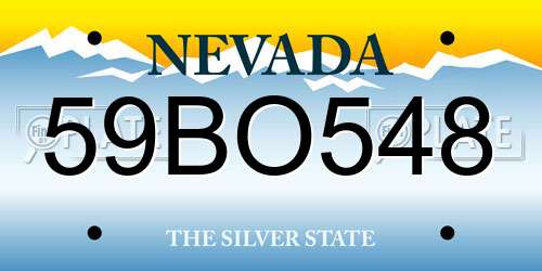 59BO548 Nevada License Plate