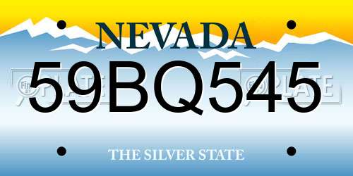 59BQ545 Nevada License Plate