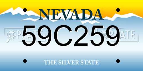 59C259 Nevada License Plate