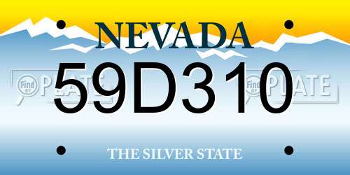 59D310 Nevada License Plate