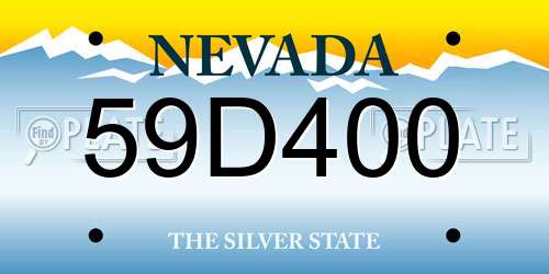 59D400 Nevada License Plate