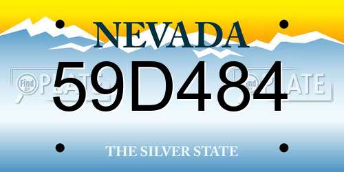 59D484 Nevada License Plate