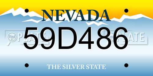 59D486 Nevada License Plate