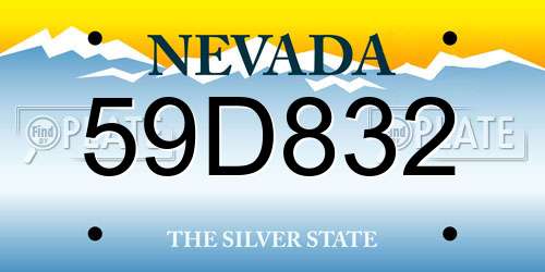59D832 Nevada License Plate