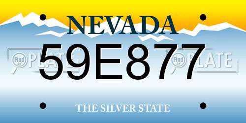 59E877 Nevada License Plate