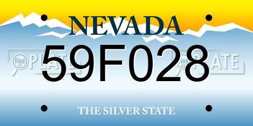 59F028 Nevada License Plate