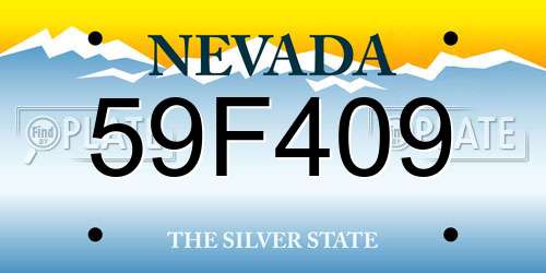 59F409 Nevada License Plate