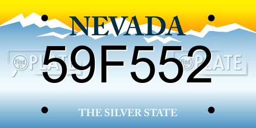 59F552 Nevada License Plate