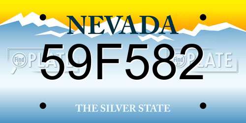 59F582 Nevada License Plate
