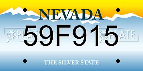 59F915 Nevada License Plate