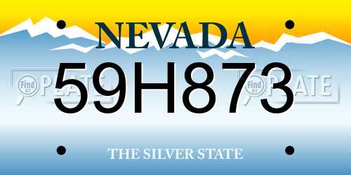 59H873 Nevada License Plate