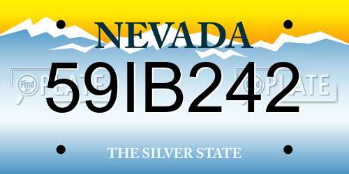 59IB242 Nevada License Plate