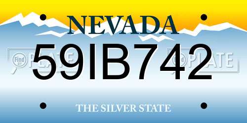 59IB742 Nevada License Plate