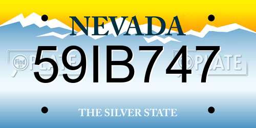 59IB747 Nevada License Plate