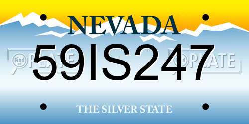 59IS247 Nevada License Plate
