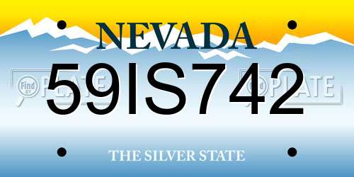 59IS742 Nevada License Plate