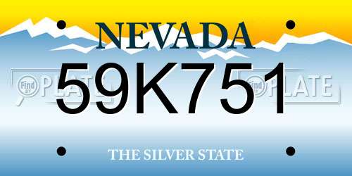 59K751 Nevada License Plate