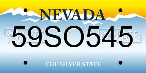 59SO545 Nevada License Plate