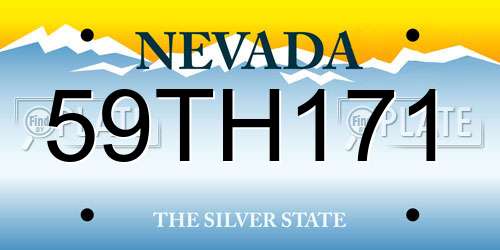 59TH171 Nevada License Plate
