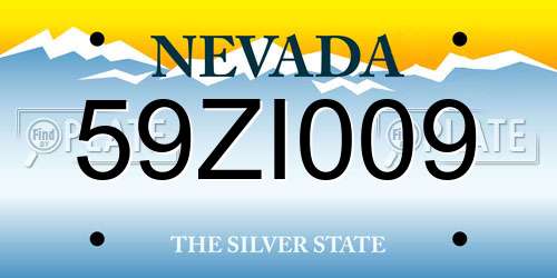 59ZI009 Nevada License Plate