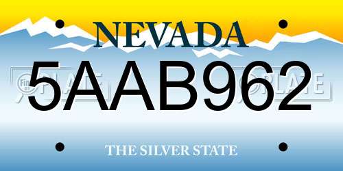 5AAB962 Nevada License Plate