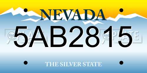 5AB2815 Nevada License Plate