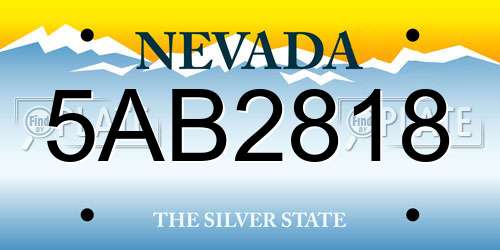 5AB2818 Nevada License Plate