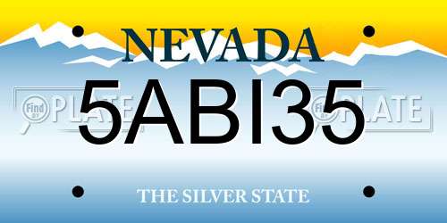 5ABI35 Nevada License Plate
