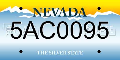 5AC0095 Nevada License Plate