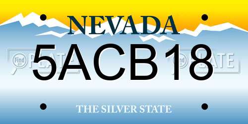 5ACB18 Nevada License Plate