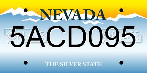 5ACD095 Nevada License Plate