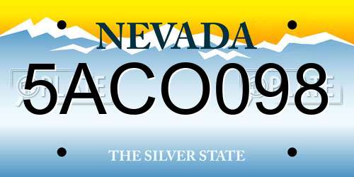 5ACO098 Nevada License Plate