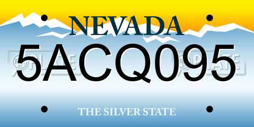 5ACQ095 Nevada License Plate