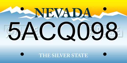 5ACQ098 Nevada License Plate