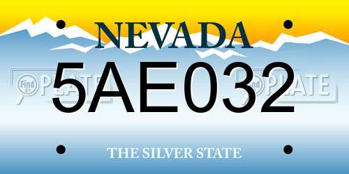 5AE032 Nevada License Plate