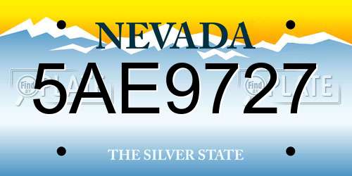 5AE9727 Nevada License Plate
