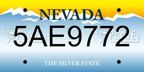 5AE9772 Nevada License Plate