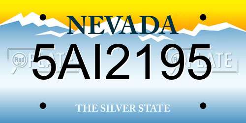 5AI2195 Nevada License Plate