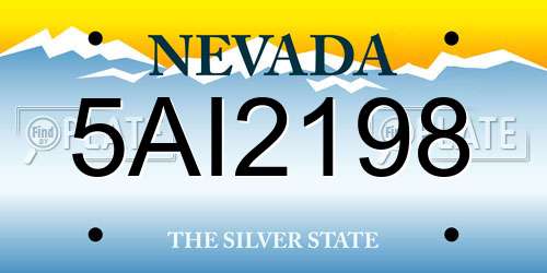 5AI2198 Nevada License Plate