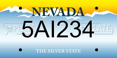 5AI234 Nevada License Plate