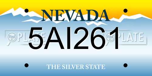 5AI261 Nevada License Plate