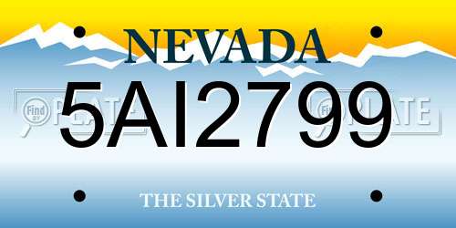 5AI2799 Nevada License Plate