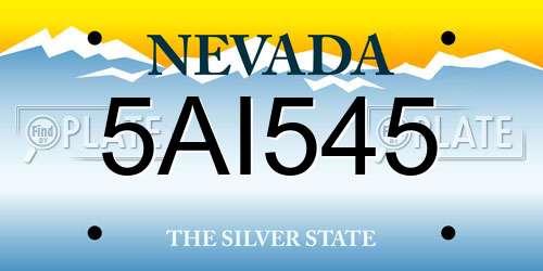 5AI545 Nevada License Plate