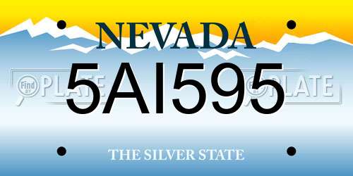 5AI595 Nevada License Plate