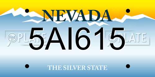 5AI615 Nevada License Plate