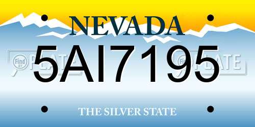 5AI7195 Nevada License Plate