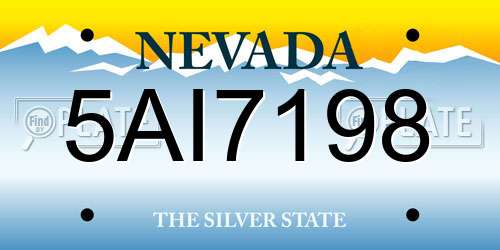 5AI7198 Nevada License Plate