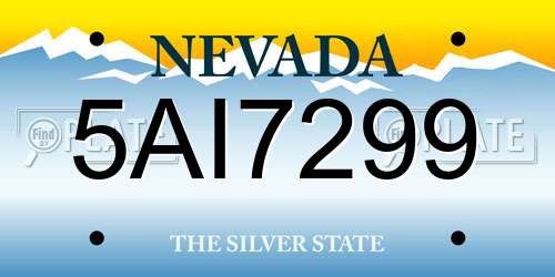 5AI7299 Nevada License Plate