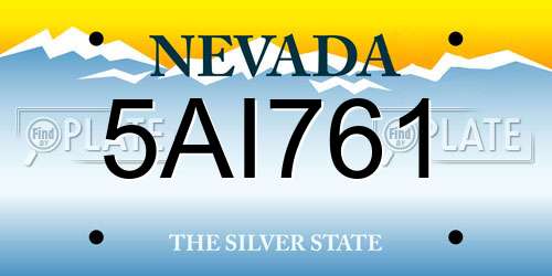 5AI761 Nevada License Plate