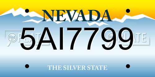 5AI7799 Nevada License Plate